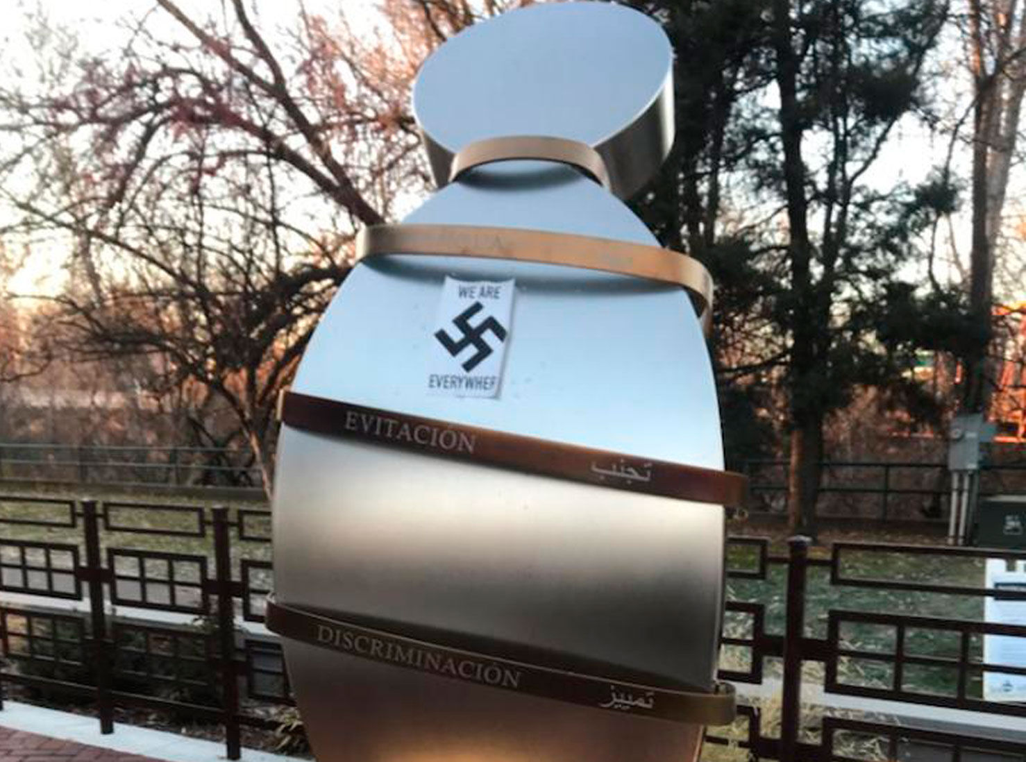 Memorial Defaced Swastikas